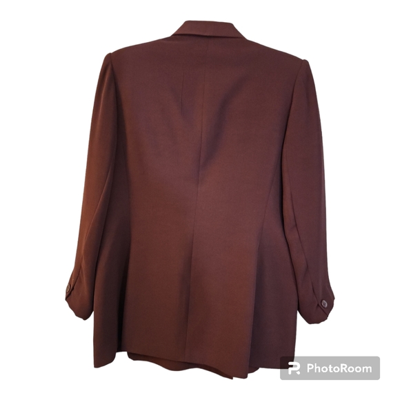 EUC 3-piece Laura Scott skirt suit. Plum color.  Size 12 suit, size large shell. - Picture 3 of 9